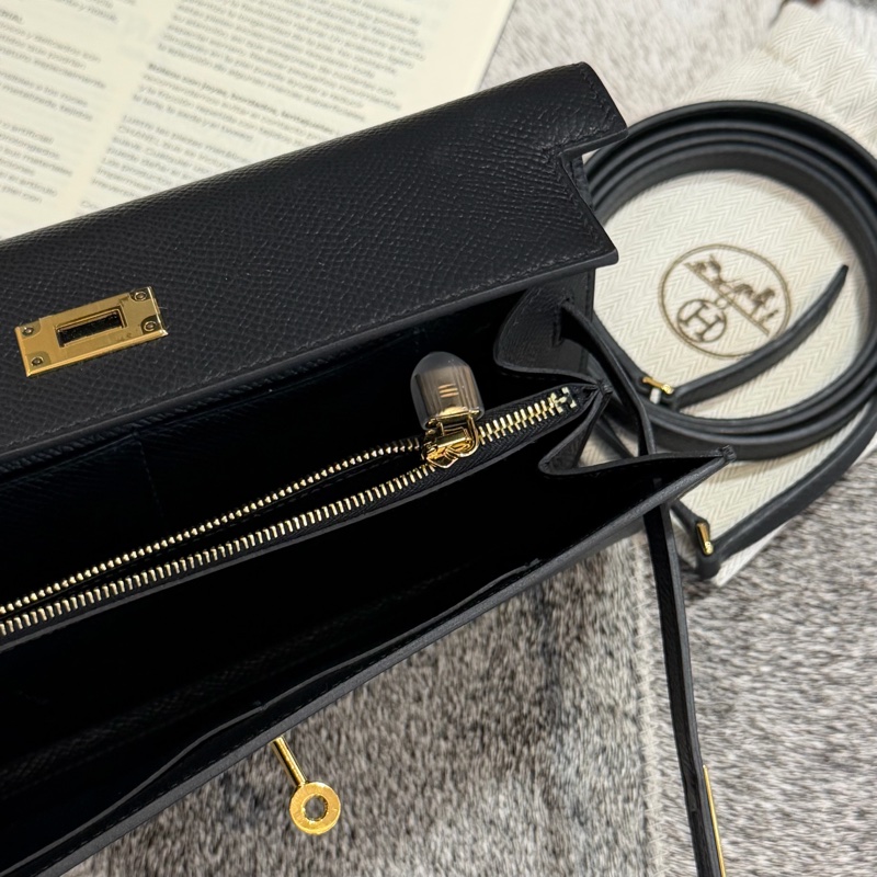 HERMES KELLY TO GO黑色金扣/Z-6