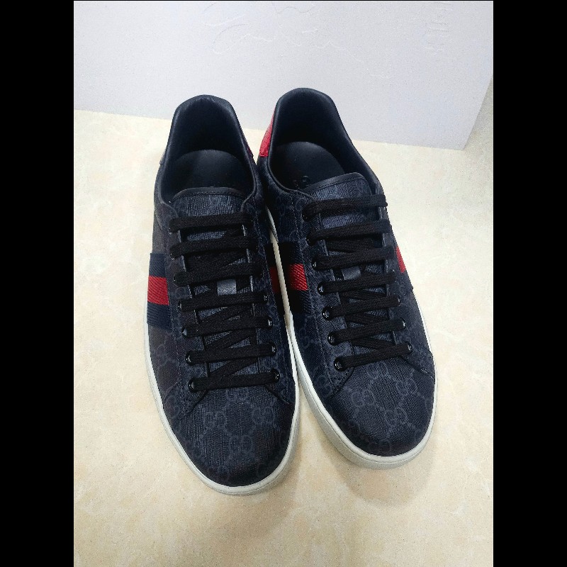 Gucci Ace GG Supreme 男裝帆布休

閒經典gg logo鞋 8碼-5