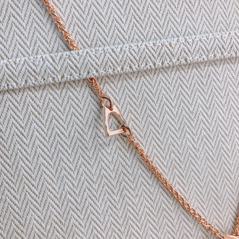 MS0729 Hermes 2026新款 馬頭 邊框 可調節 長短 項鍊 奶茶灰 玫瑰金色 Tonnerre Necklace Marron Glace x RGHW-5