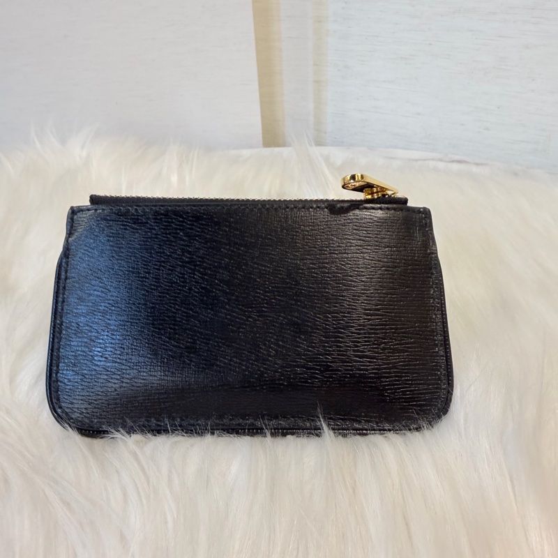 Gucci 黑色牛皮拉鏈零錢包-7