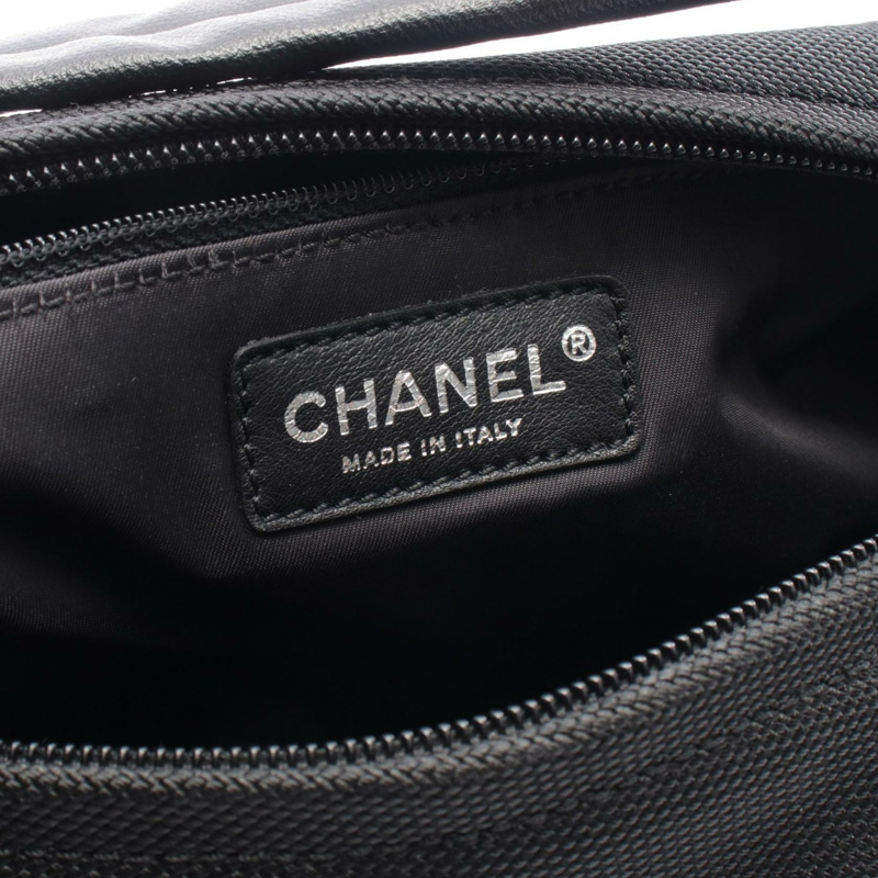 香奈兒 (CHANEL) Paris Biarritz 單肩包 A34205 帆布皮革 黑色 二手 女士 SHW-3