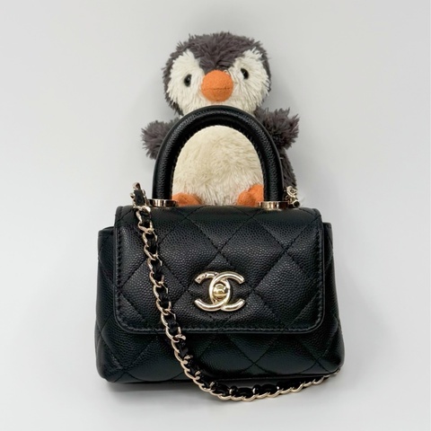 CHANEL Micro Coco Handle 荔枝菱格紋 🖤 夢幻超微型掌心包 🐾｜✨Wisher惟奢名品✨