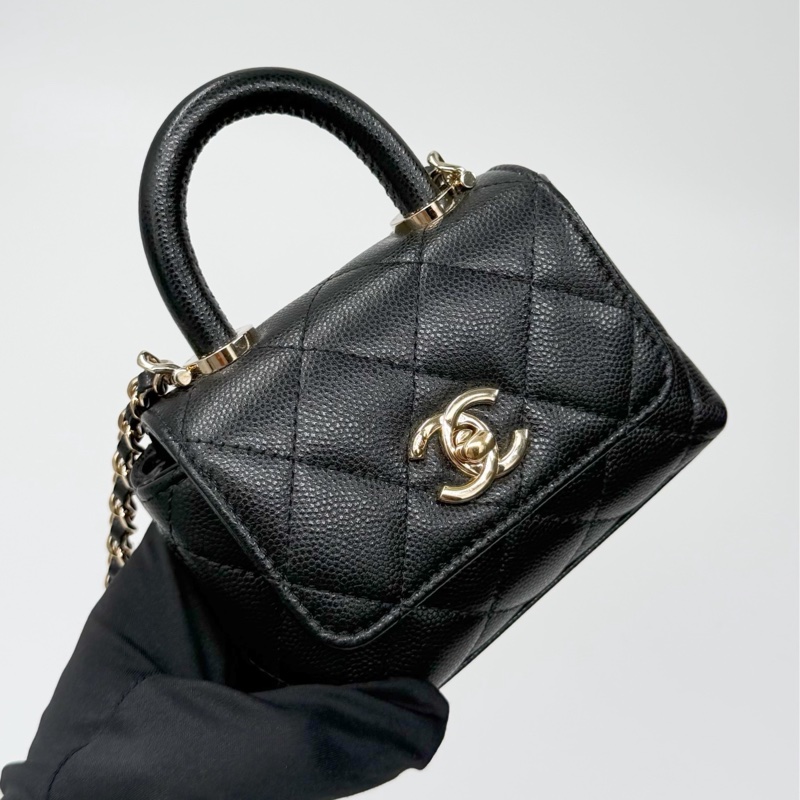 CHANEL Micro Coco Handle 荔枝菱格紋 🖤 夢幻超微型掌心包 🐾｜✨Wisher惟奢名品✨-7