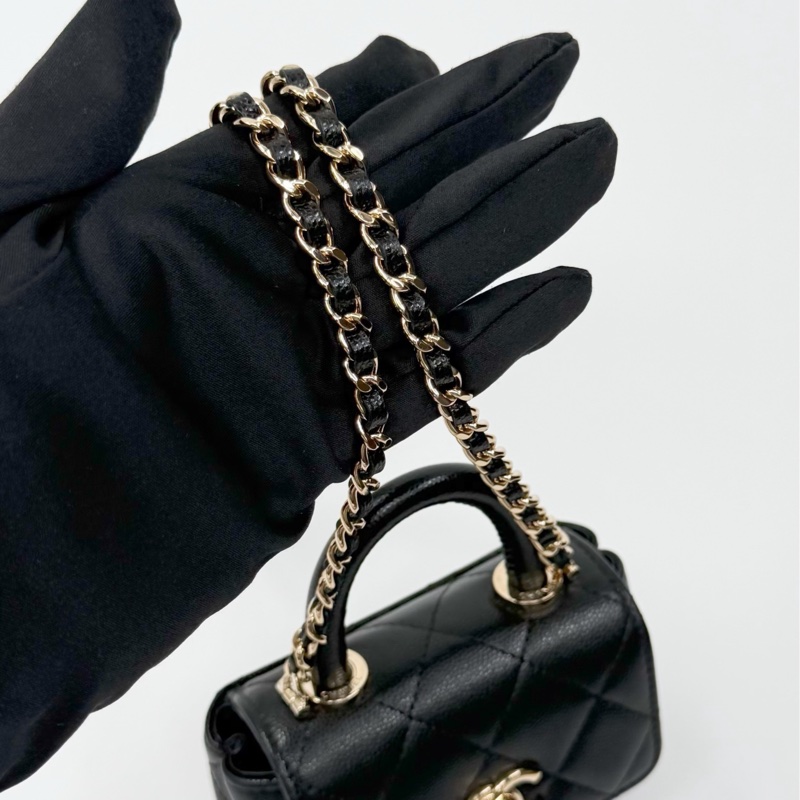CHANEL Micro Coco Handle 荔枝菱格紋 🖤 夢幻超微型掌心包 🐾｜✨Wisher惟奢名品✨-12
