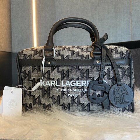 KARL 緹花兩用包 灰 全新商品