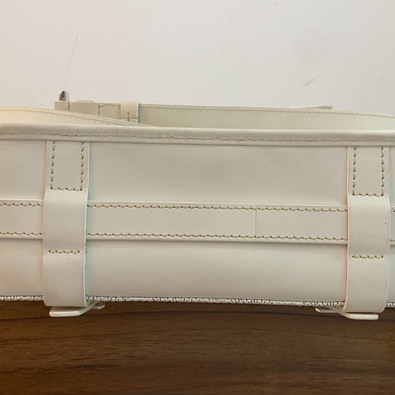 Goyard正品 奶白銀扣Belvedere郵差包 中號MM-4
