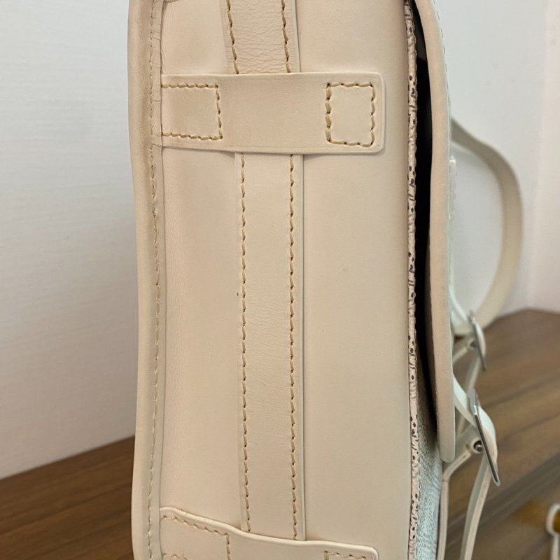Goyard正品 奶白銀扣Belvedere郵差包 中號MM-5