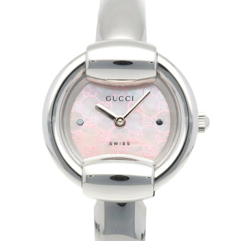 Gucci 手錶，不鏽鋼 YA014513 (1400L)，石英，女士，GUCCI 粉紅色錶殼。