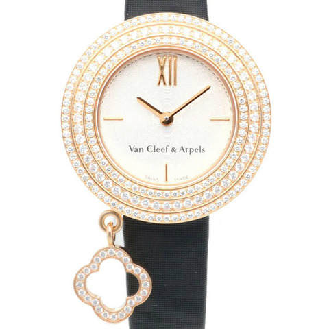 梵克雅寶 (Van Cleef & Arpels) Charm Mini 女士腕錶，18K 玫瑰金，石英機芯，型號 VCAR029700，鑲鑽錶圈