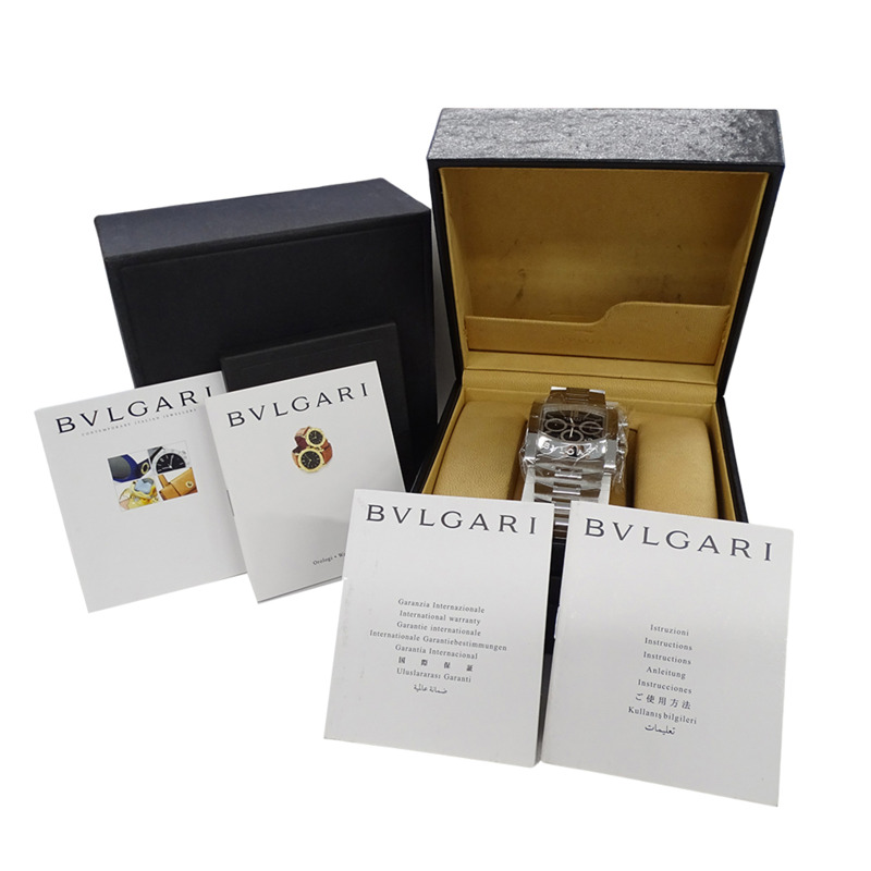 寶格麗 (Bulgari) 男士腕錶，品牌：Assioma 計時自動腕錶，不銹鋼 SS AA48SCH，銀色/黑色-7