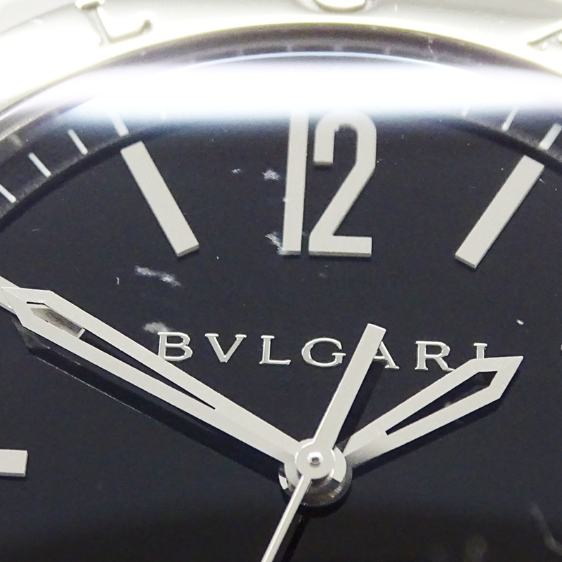 寶格麗 (Bulgari) 男士腕錶，品牌：日期自動上鍊 AT 不鏽鋼 SS BB41S 銀色黑色開背錶殼-5