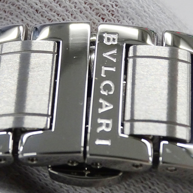 寶格麗 (Bulgari) 男士腕錶，品牌：日期自動上鍊 AT 不鏽鋼 SS BB41S 銀色黑色開背錶殼-10