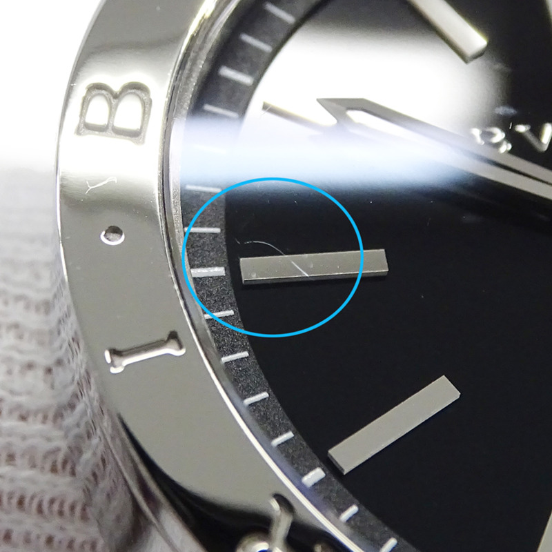寶格麗 (Bulgari) 男士腕錶，品牌：日期自動上鍊 AT 不鏽鋼 SS BB41S 銀色黑色開背錶殼-12