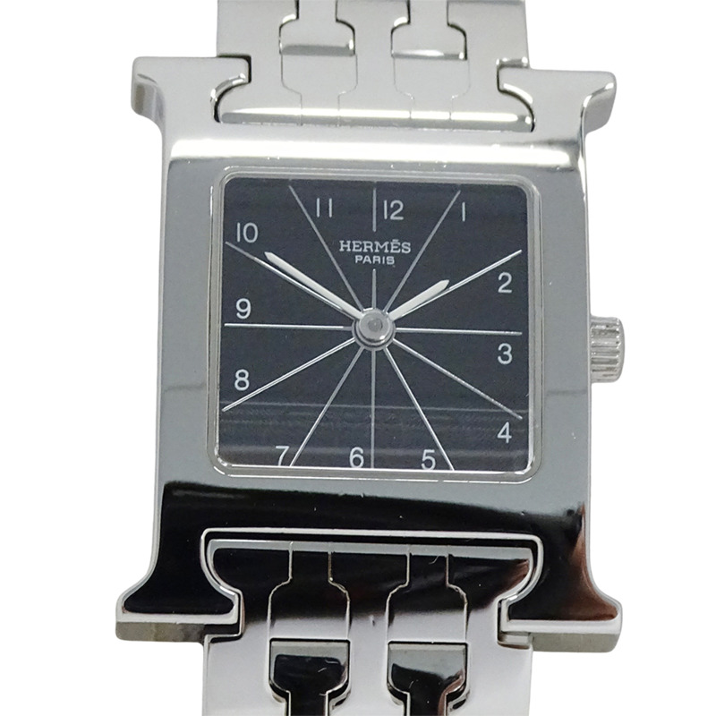 愛馬仕 (Hermes) 女士腕錶品牌 H-Watch 石英 QZ 不鏽鋼 SS HH1.210 銀色黑色-1
