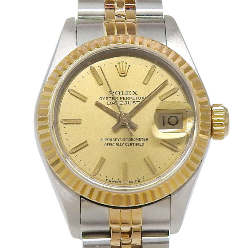 勞力士 Datejust 雙色腕錶 69173,序號在 96s 範圍內,香檳金錶盤,不鏽鋼,18K 黃金,2025 年 12 月大修,自動上鍊。-0
