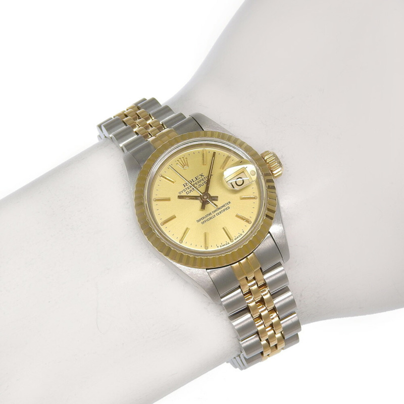 勞力士 Datejust 雙色腕錶 69173,序號在 96s 範圍內,香檳金錶盤,不鏽鋼,18K 黃金,2025 年 12 月大修,自動上鍊。-6