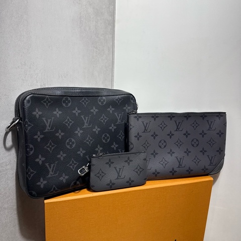 Louis Vuitton trio 三合一斜背包 (黑灰)