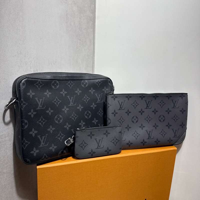 Louis Vuitton trio 三合一斜背包 (黑灰)-0