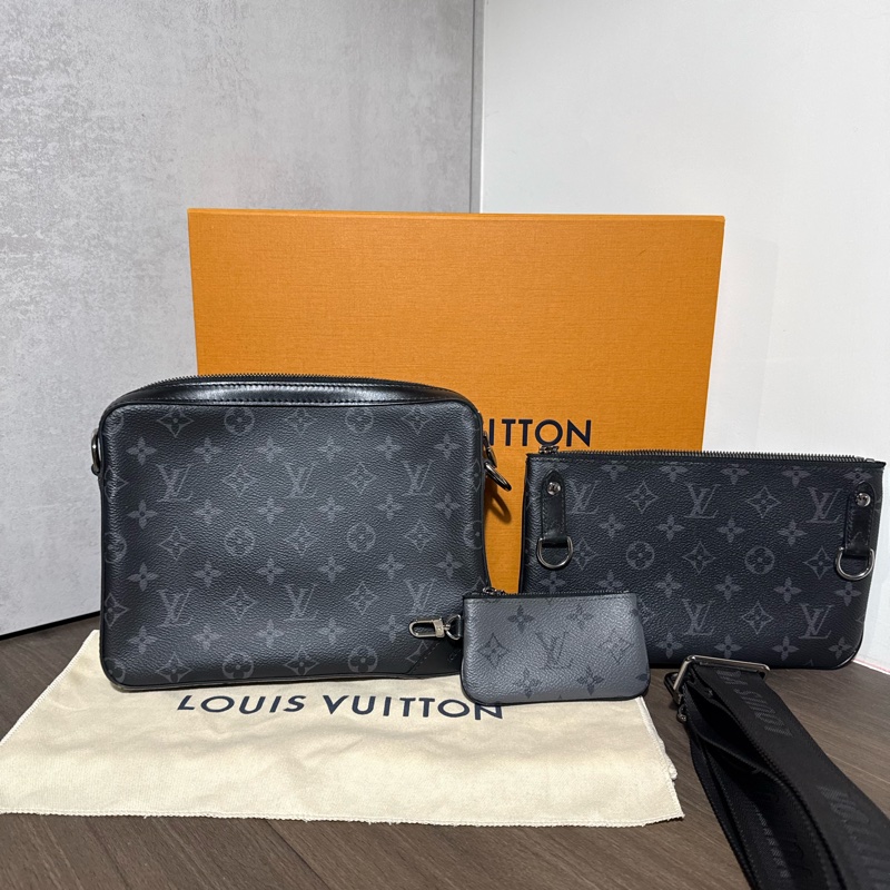 Louis Vuitton trio 三合一斜背包 (黑灰)-2