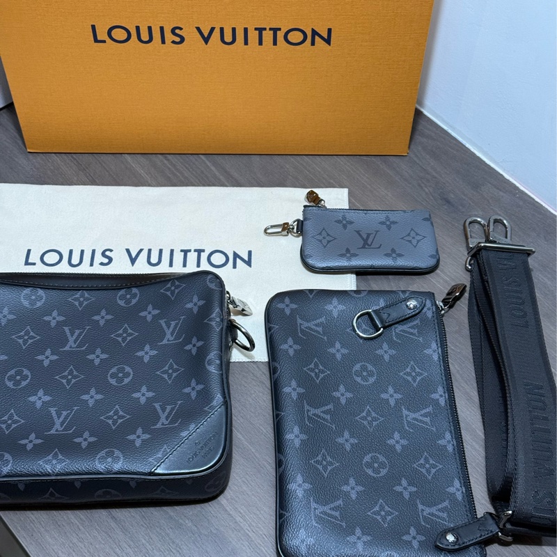 Louis Vuitton trio 三合一斜背包 (黑灰)-4