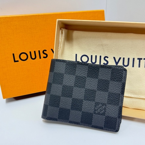 （晶片款全新品🎁） LV Damier 黑老花棋盤格 晶片款短夾