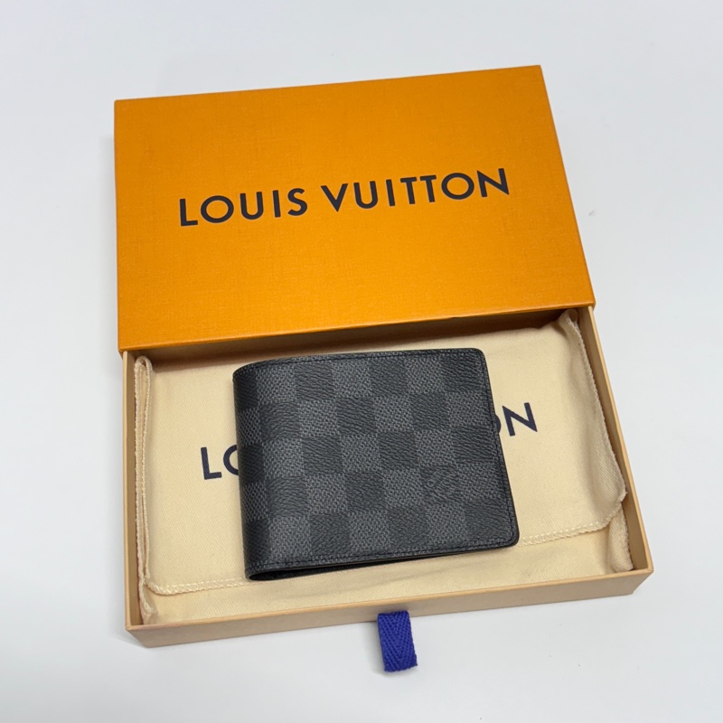 (晶片款全新品🎁) LV Damier 黑老花棋盤格 晶片款短夾-2