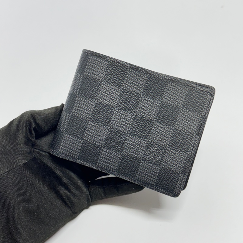 (晶片款全新品🎁) LV Damier 黑老花棋盤格 晶片款短夾-3
