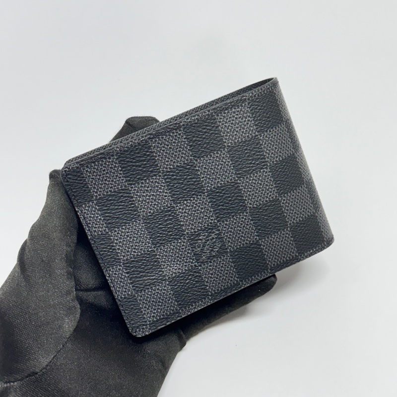(晶片款全新品🎁) LV Damier 黑老花棋盤格 晶片款短夾-4