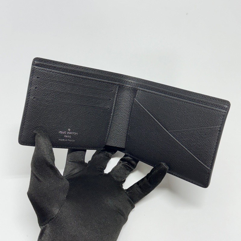 (晶片款全新品🎁) LV Damier 黑老花棋盤格 晶片款短夾-5