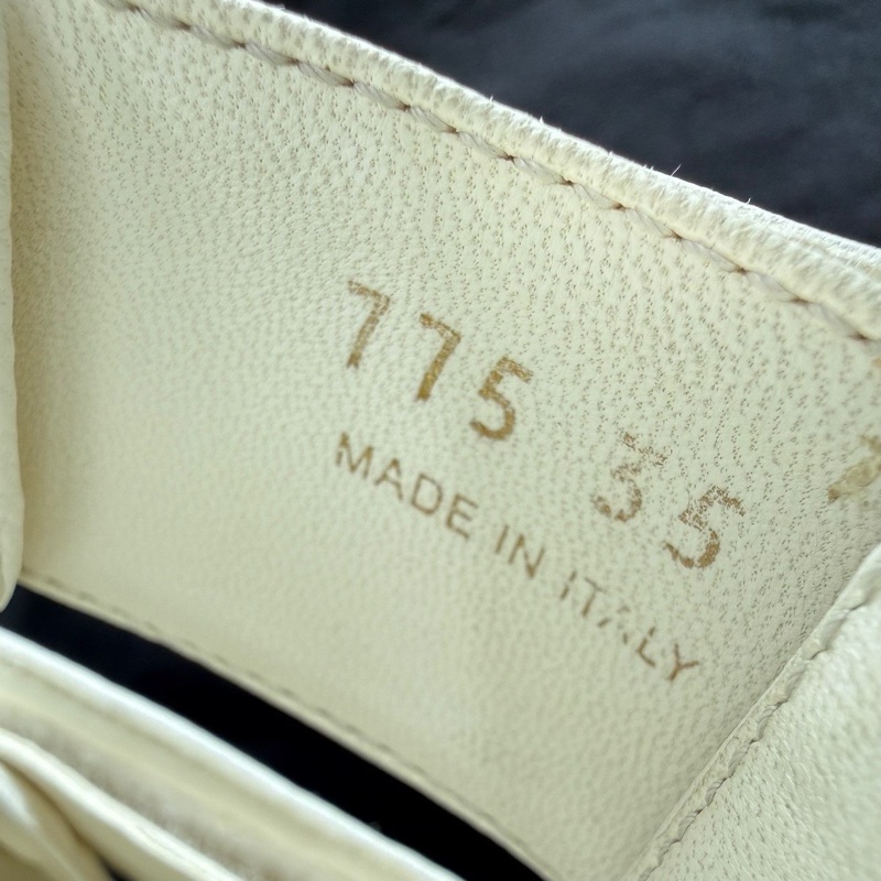 PRADA普拉達 皮革 字母徽標 一字拖鞋 4.5cm 白色35碼-6