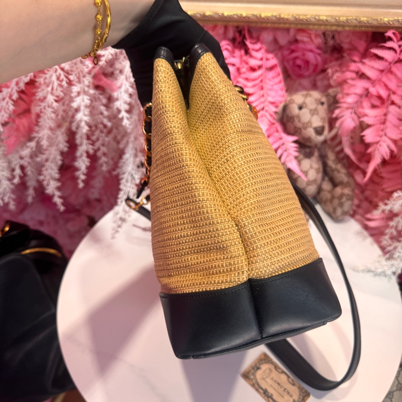 Chanel 竹編金球包/拉菲草/斜背包/王吉娜古董精品-3