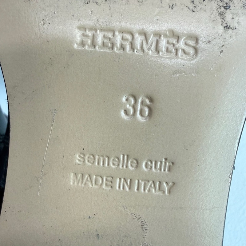 HERMES愛馬仕 靴子 皮質 短靴 kelly銀扣 黑色 36碼-6
