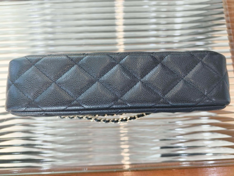 Chanel 香奈兒 黑金荔枝紋牛皮麻將包-4