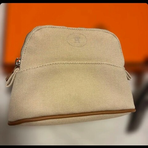 全新未使用 Hermes Bolide Mini 收納包 米色