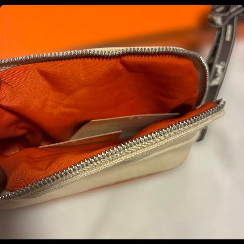 全新未使用 Hermes Bolide Mini 收納包 米色-3