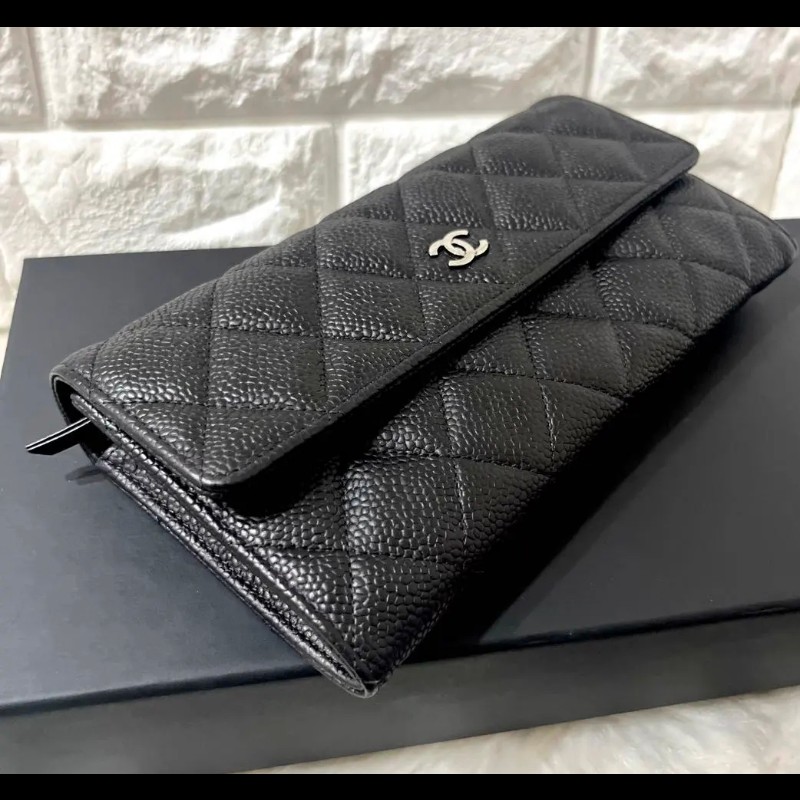【極美品】CHANEL CF Matelassé 魚子醬牛皮 黑色 長夾|使用次數極少-2