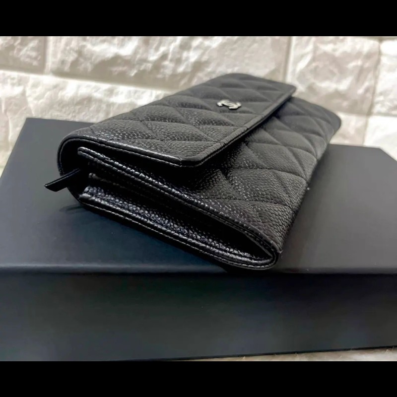 【極美品】CHANEL CF Matelassé 魚子醬牛皮 黑色 長夾|使用次數極少-5