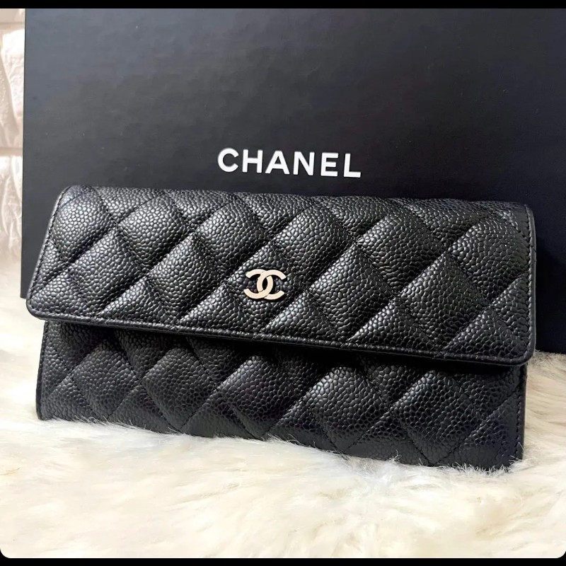 【極美品】CHANEL CF Matelassé 魚子醬牛皮 黑色 長夾|使用次數極少-14