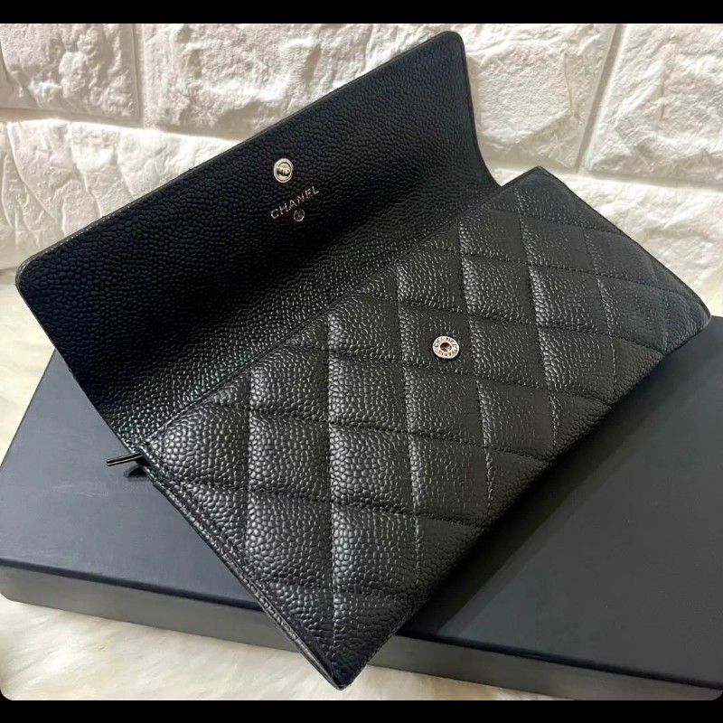 【極美品】CHANEL CF Matelassé 魚子醬牛皮 黑色 長夾|使用次數極少-17