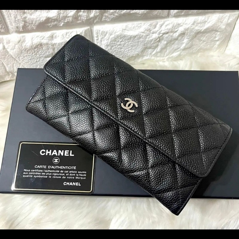 【極美品】CHANEL CF Matelassé 魚子醬牛皮 黑色 長夾|使用次數極少-18