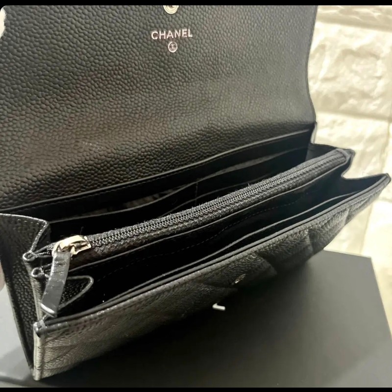 【極美品】CHANEL CF Matelassé 魚子醬牛皮 黑色 長夾|使用次數極少-22
