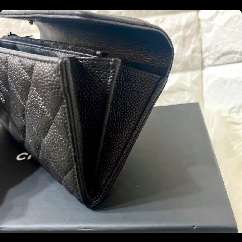【極美品】CHANEL CF Matelassé 魚子醬牛皮 黑色 長夾|使用次數極少-25