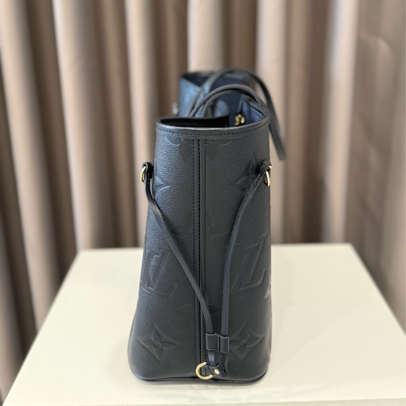(全新閒置未用)Louis vuitton路易威登Lv neverfull MM經典黑壓紋托特包-2