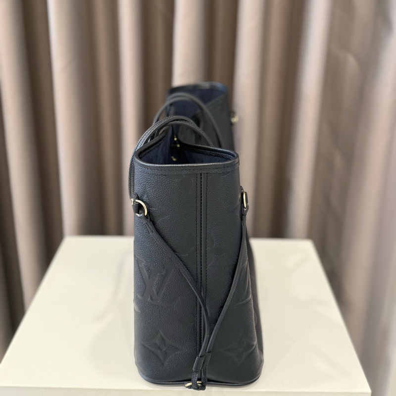 (全新閒置未用)Louis vuitton路易威登Lv neverfull MM經典黑壓紋托特包-3