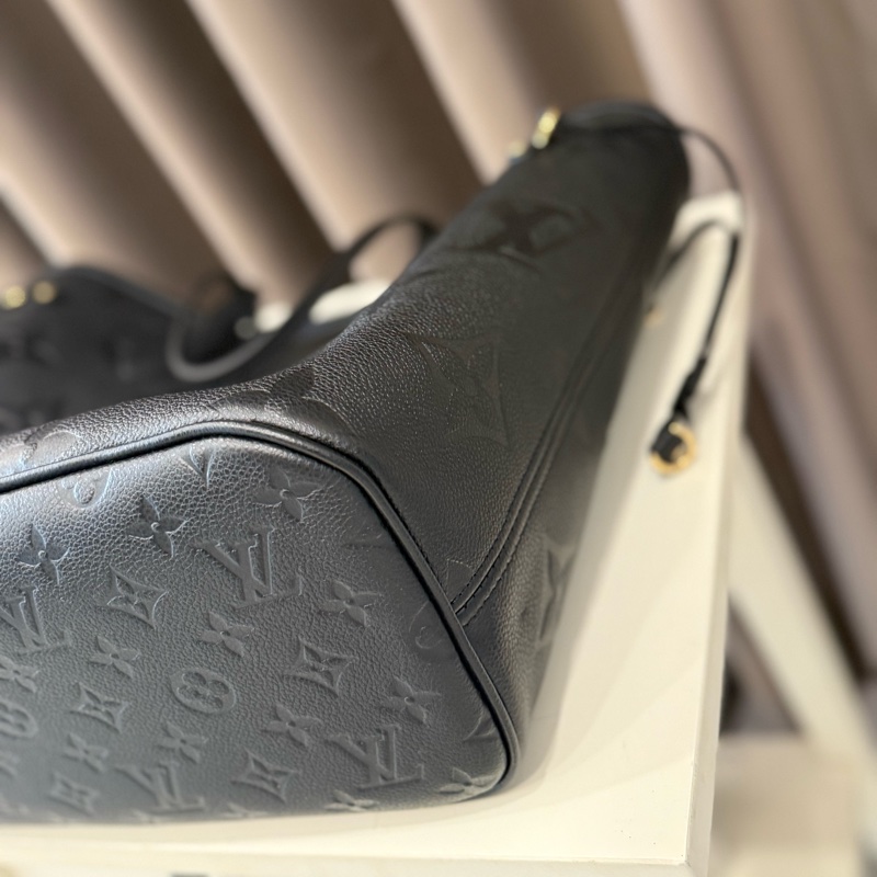 (全新閒置未用)Louis vuitton路易威登Lv neverfull MM經典黑壓紋托特包-6