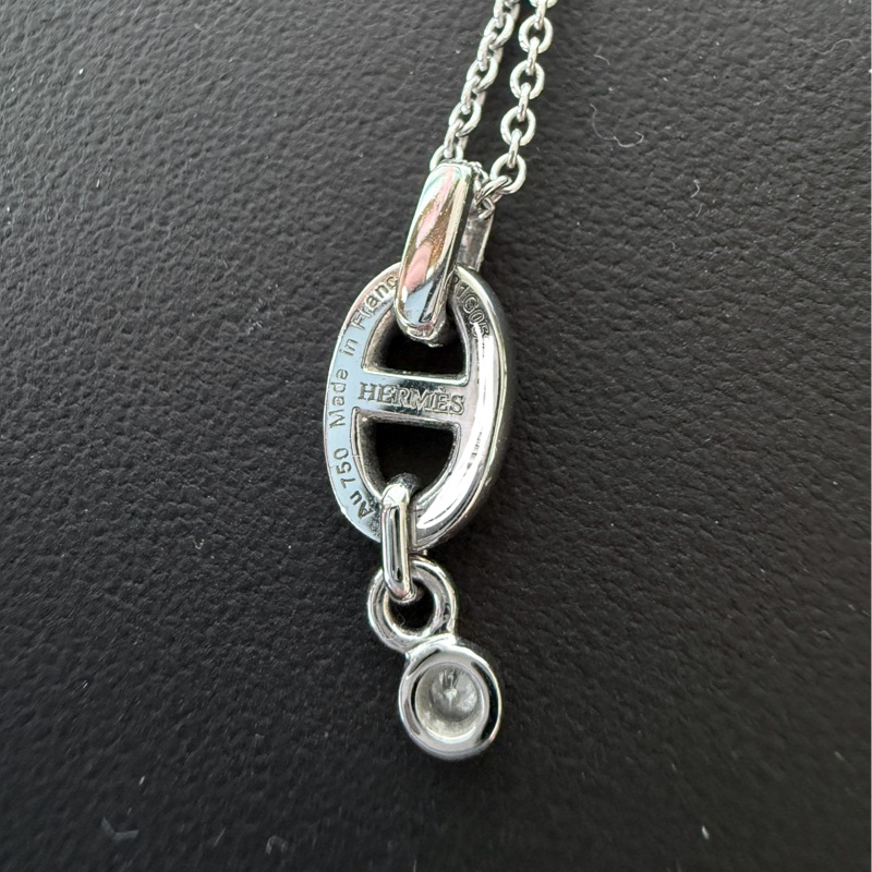 Hermes✨Diamond Chaine d'ancre Enchainee Pendant 滿鑽白金項鍊-7