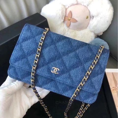 全新全配 晶片款❤️ 香奈兒 #牛仔 #金扣 #丹寧 #woc