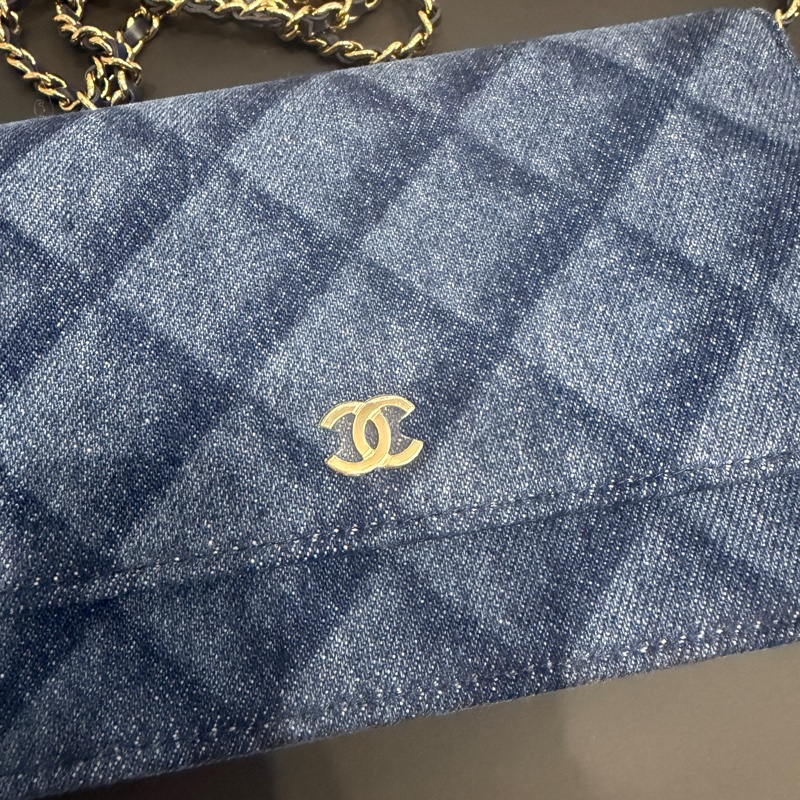 全新全配 晶片款❤️ 香奈兒 #牛仔 #金扣 #丹寧 #woc-3