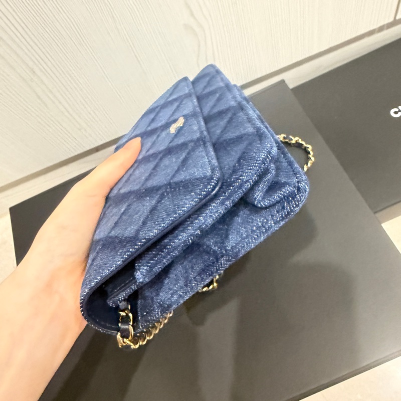 全新全配 晶片款❤️ 香奈兒 #牛仔 #金扣 #丹寧 #woc-6