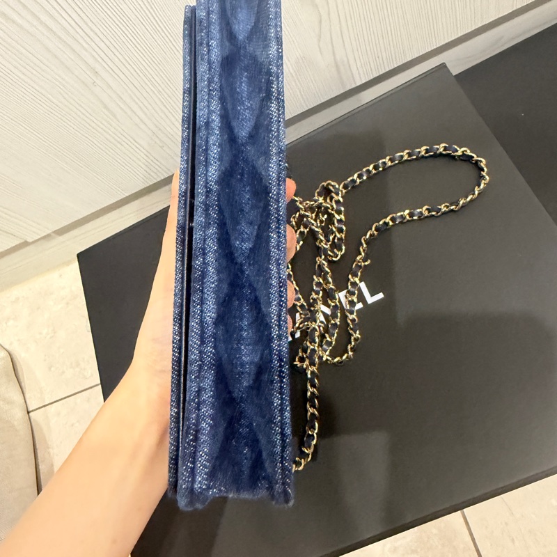 全新全配 晶片款❤️ 香奈兒 #牛仔 #金扣 #丹寧 #woc-7